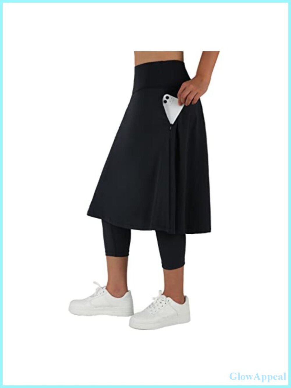 Active Skirted Leggings with Pockets High Waist Womens Workout Skort